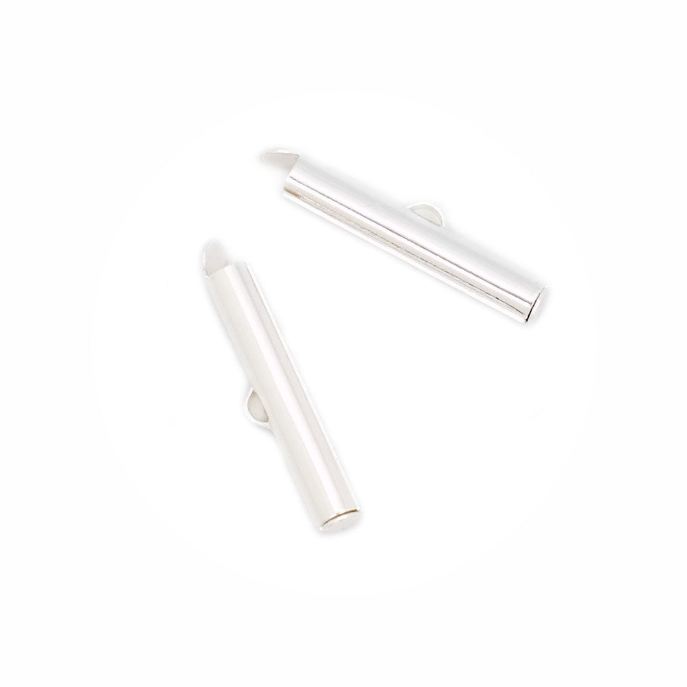 4 embouts tube cintre 26mm en Laiton argenté prémium