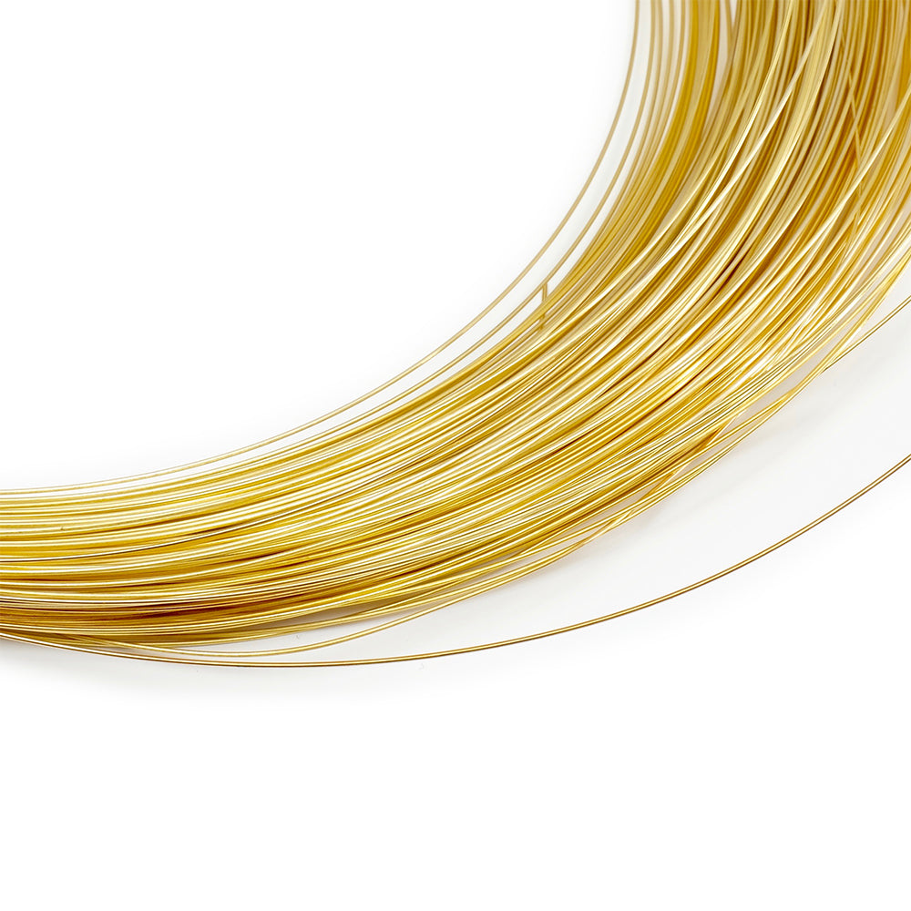 1mètre de fil de laiton rigide doré à l'or fin 24K Premium