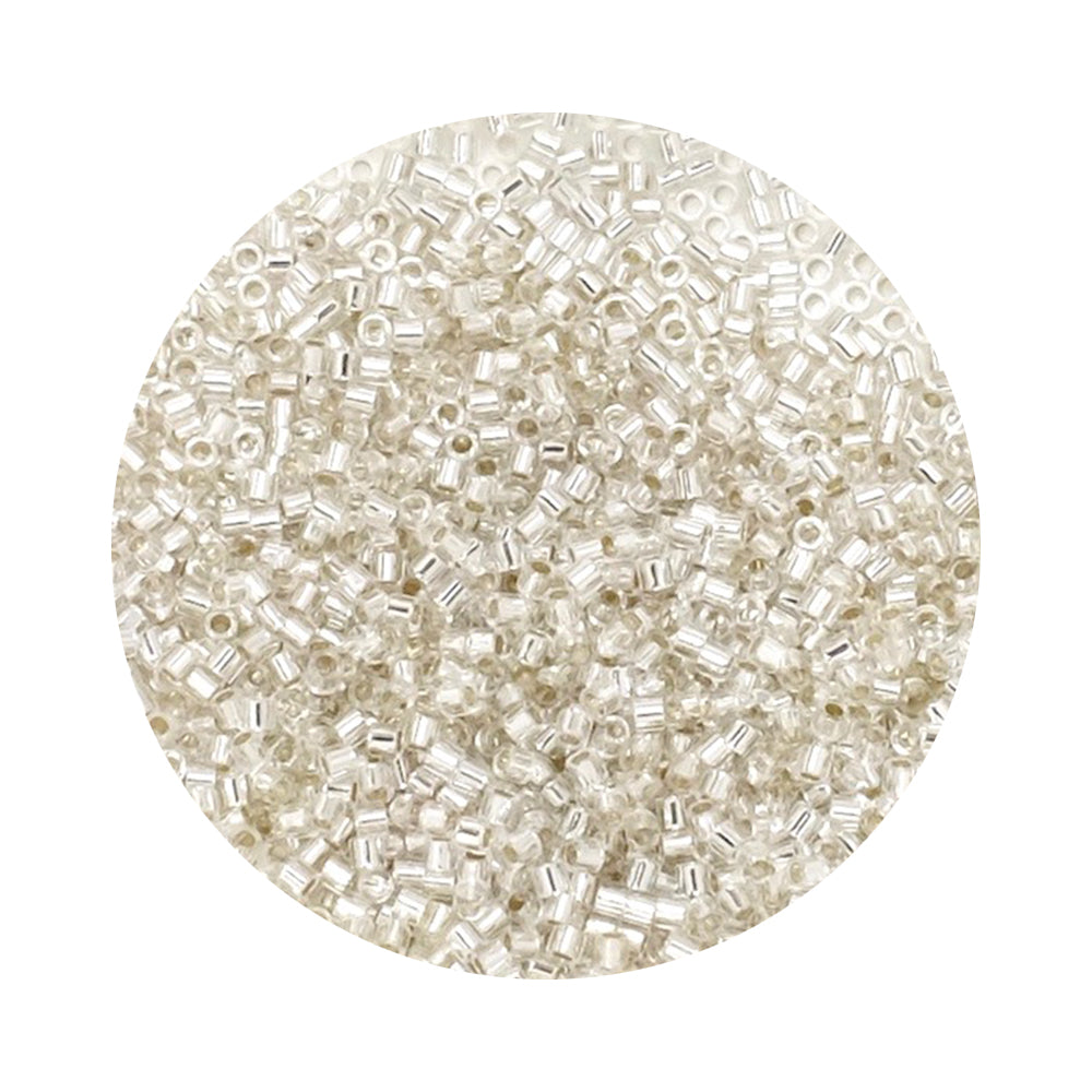 5 grammes de perles Miyuki Délica 15/0 Silver Lined Crystal DBS 0041