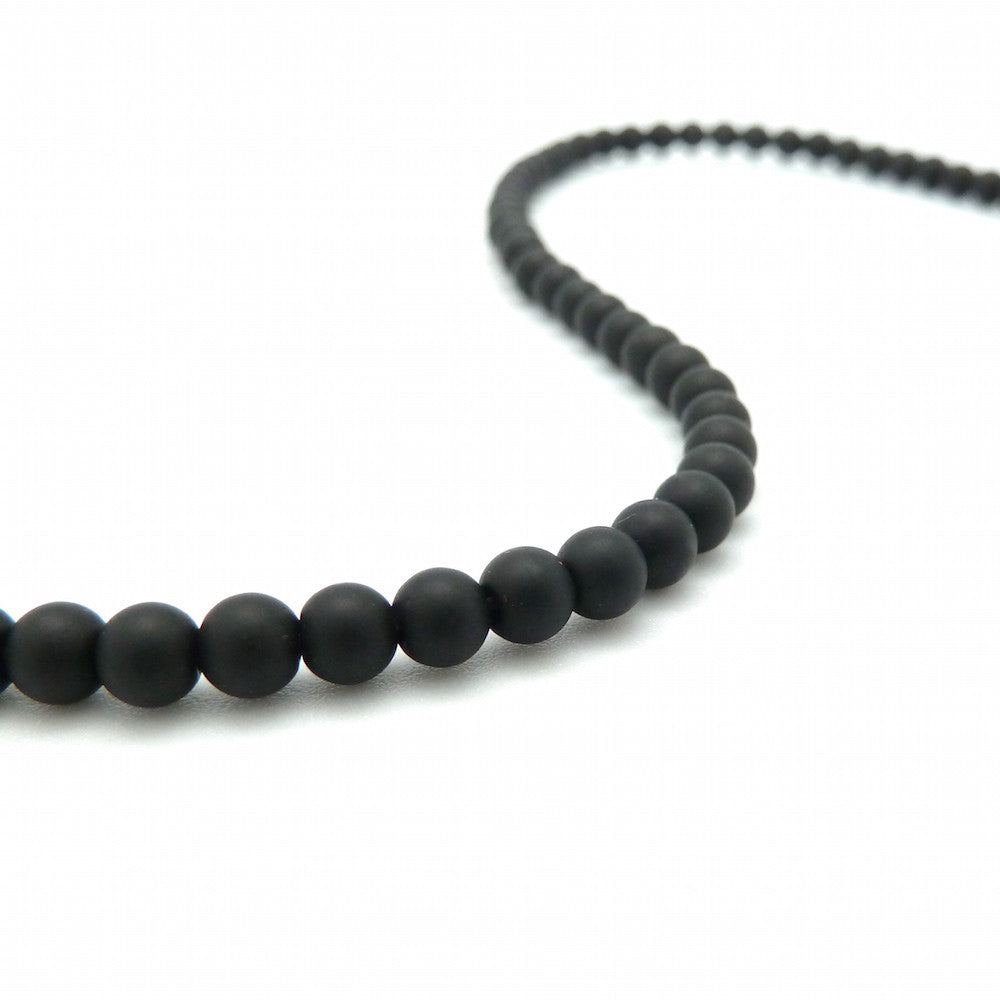 Lot de 50 jolies perles d'Agate noire givrée 4mm