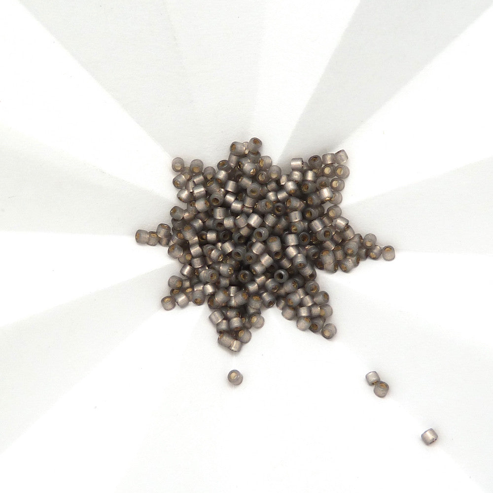 8 grammes de perles Miyuki Délica 11/0 Gris intérieur argent N°631