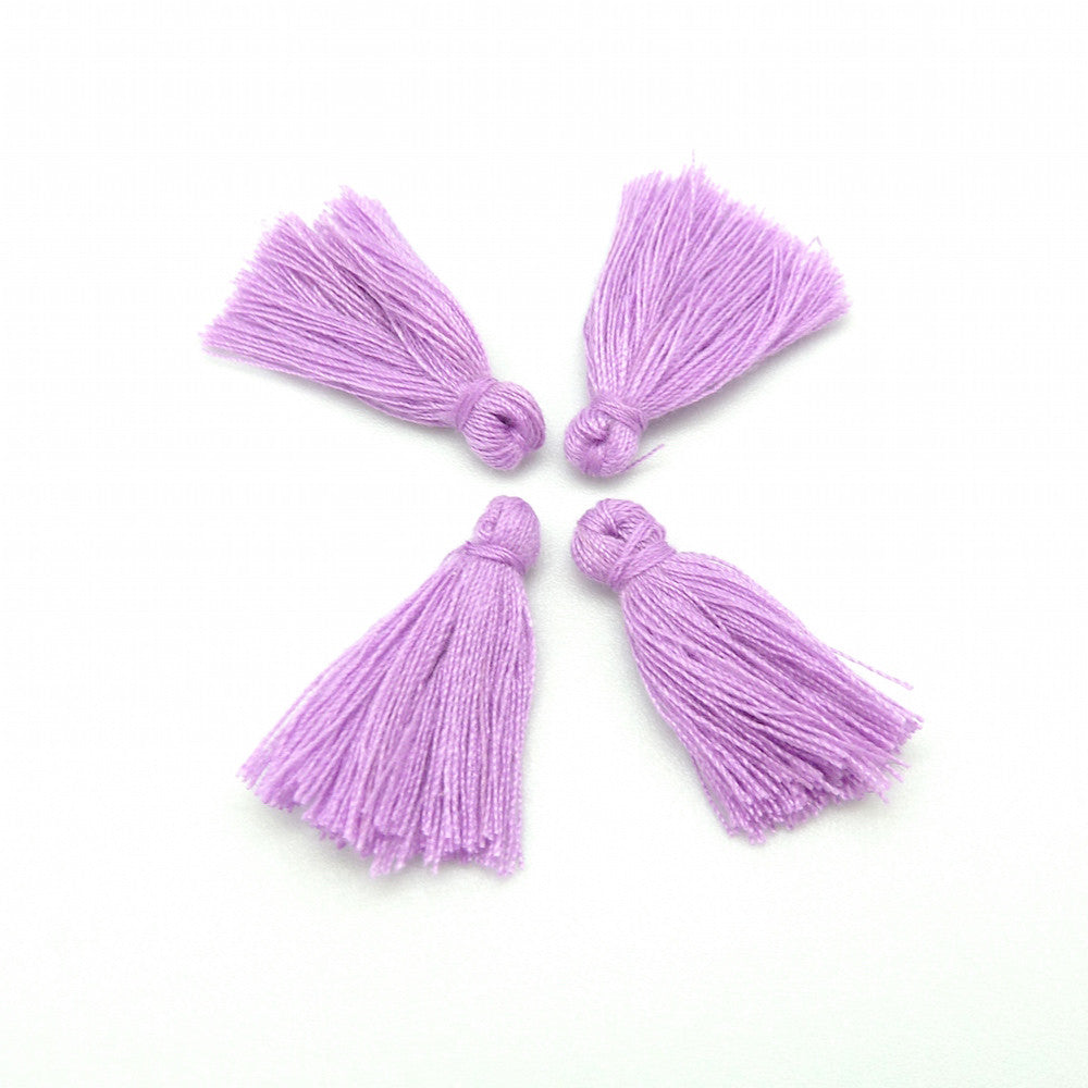 Lot de 4 Petits Pompons en coton 25mm violet clair