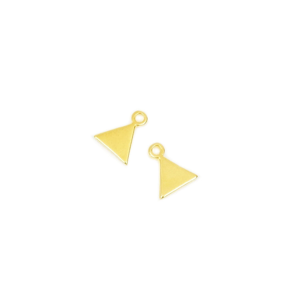 6 pendentifs Triangle en Zamak doré 24K