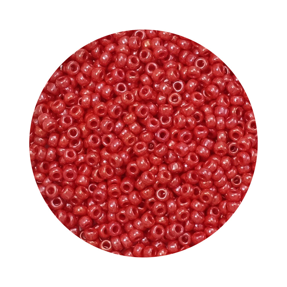 8 grammes de perles Miyuki Rocailles 11/0 Red Opaque luster N°426