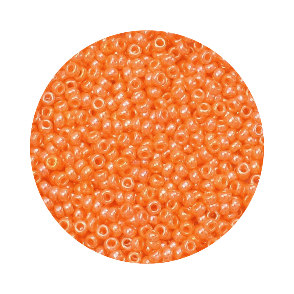 8 grammes de perles Miyuki Rocailles 11/0 Opaq Lt Orange luster N°423