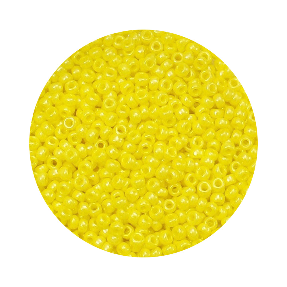8 grammes de perles Miyuki Rocailles 11/0 Opq Yellow luster N°422