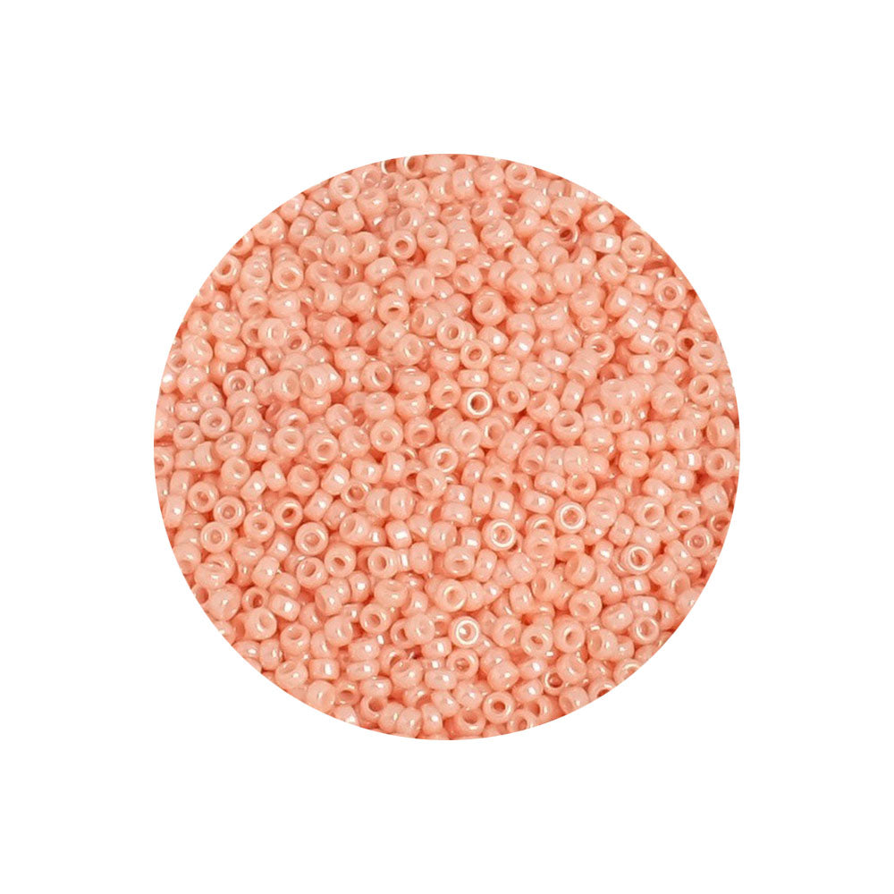 8 grammes de perles Miyuki Rocailles 15/0  Opaque Salmon N°0429
