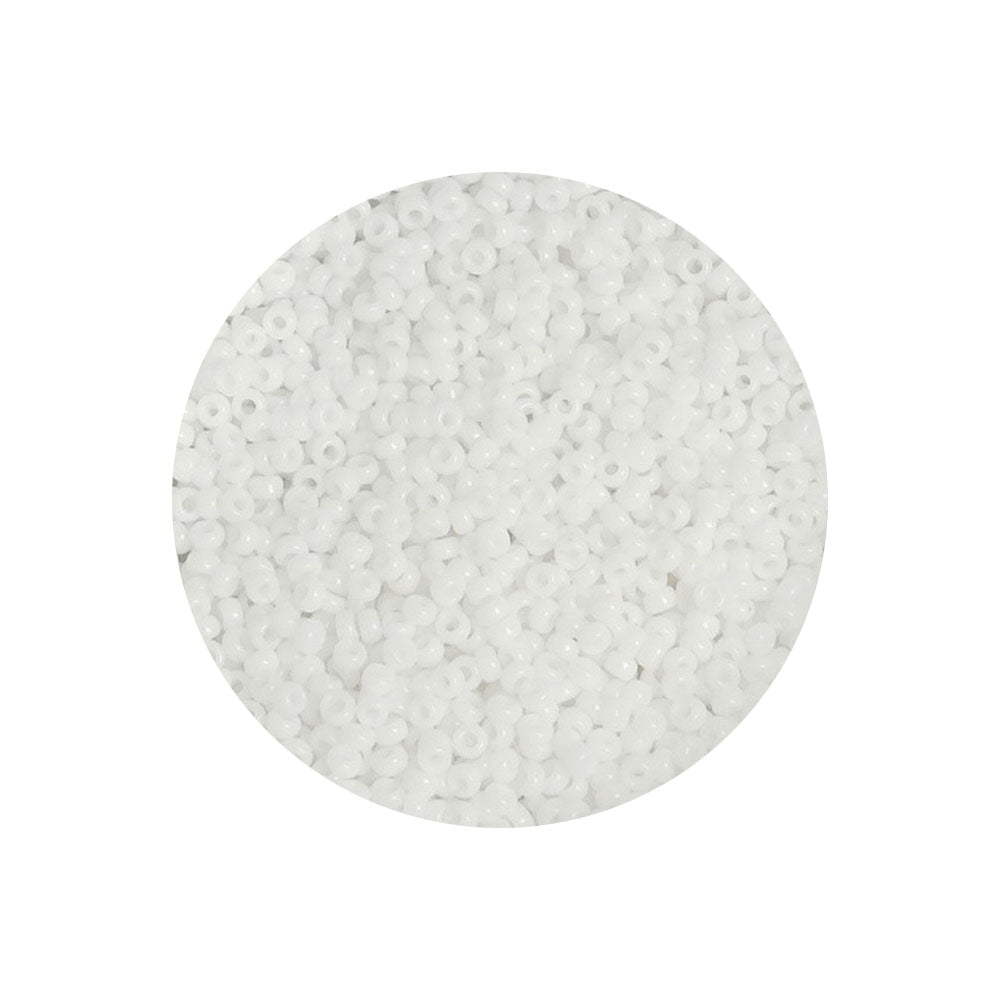 8 grammes de perles Miyuki Rocailles 15/0 White Opaque N°0402