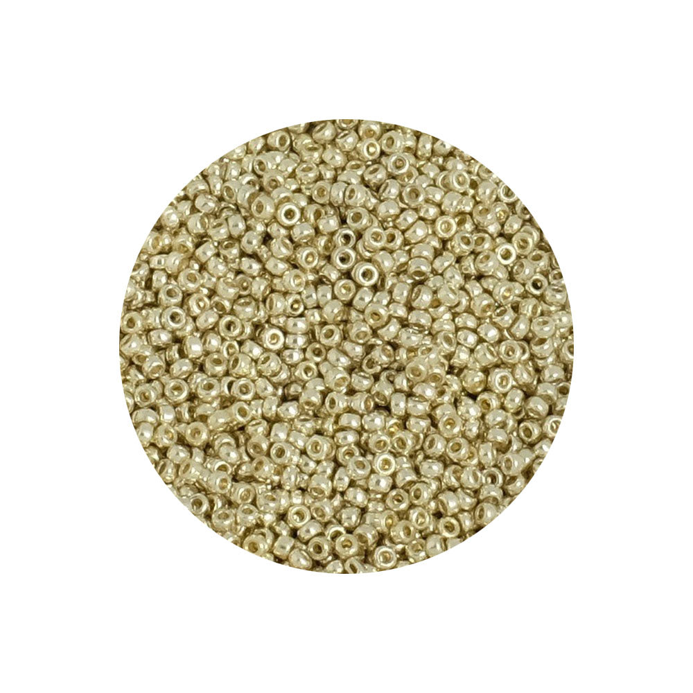8 grammes de perles Miyuki Rocailles 15/0 Duracoat Galvanized Silver N°4201