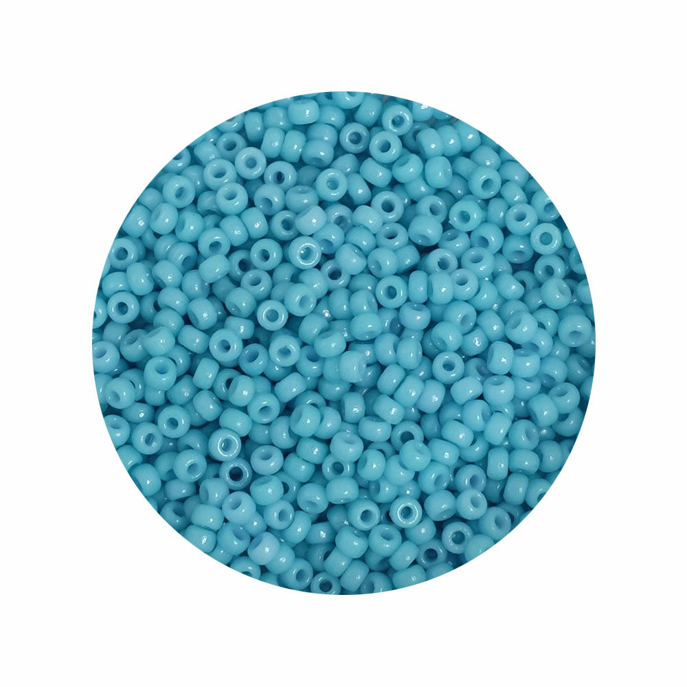8 grammes de perles Miyuki Rocailles 11/0 Duracoat Opaque Nile Blue N°4478