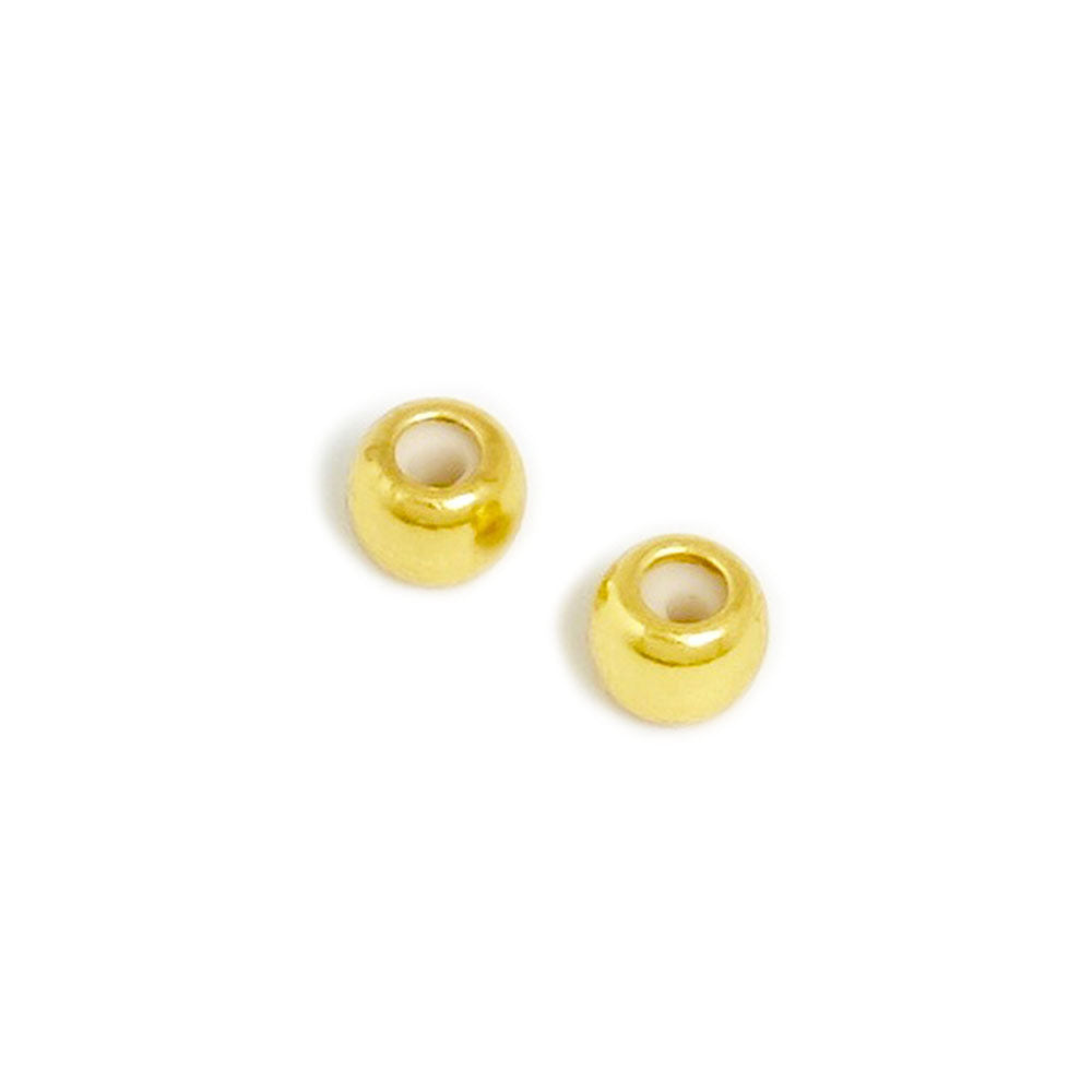 2 perles Stopper coulissant Doré à l&#39;or fin 24K Premium
