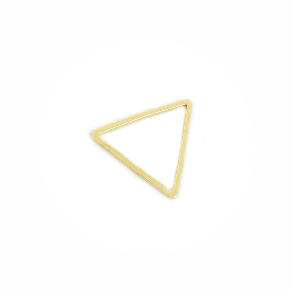 6 Anneaux Triangle 14mm en laiton Doré à l'or fin 24K