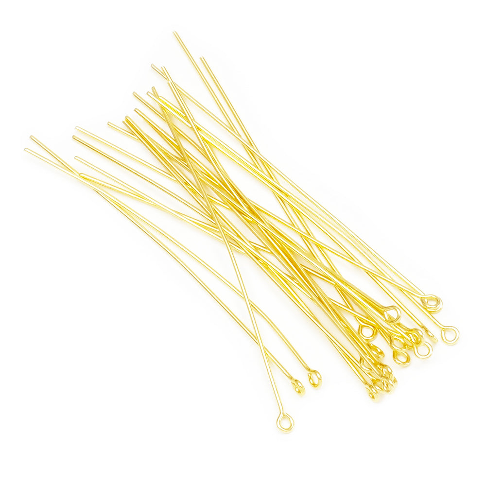 Lot de 20 Clous à oeil 60mm en laiton doré 24K