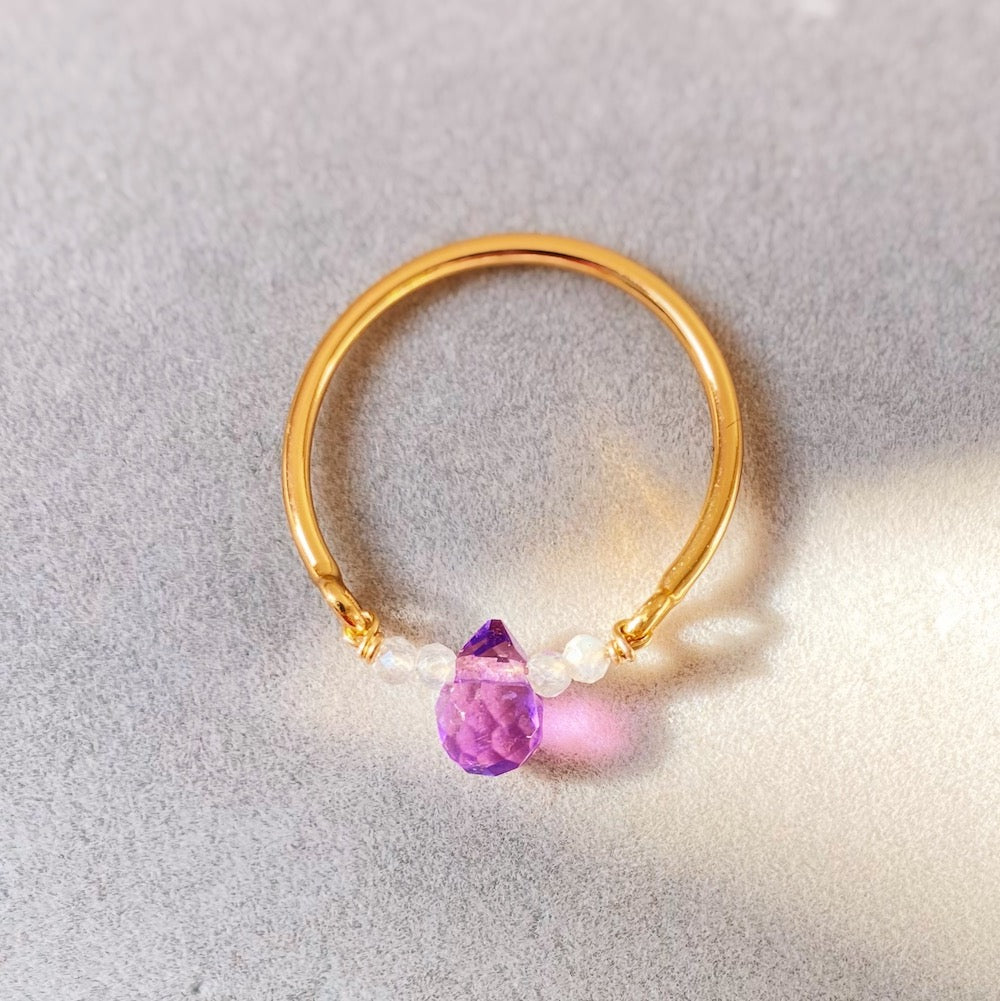 Amethyst and Labradorite ring