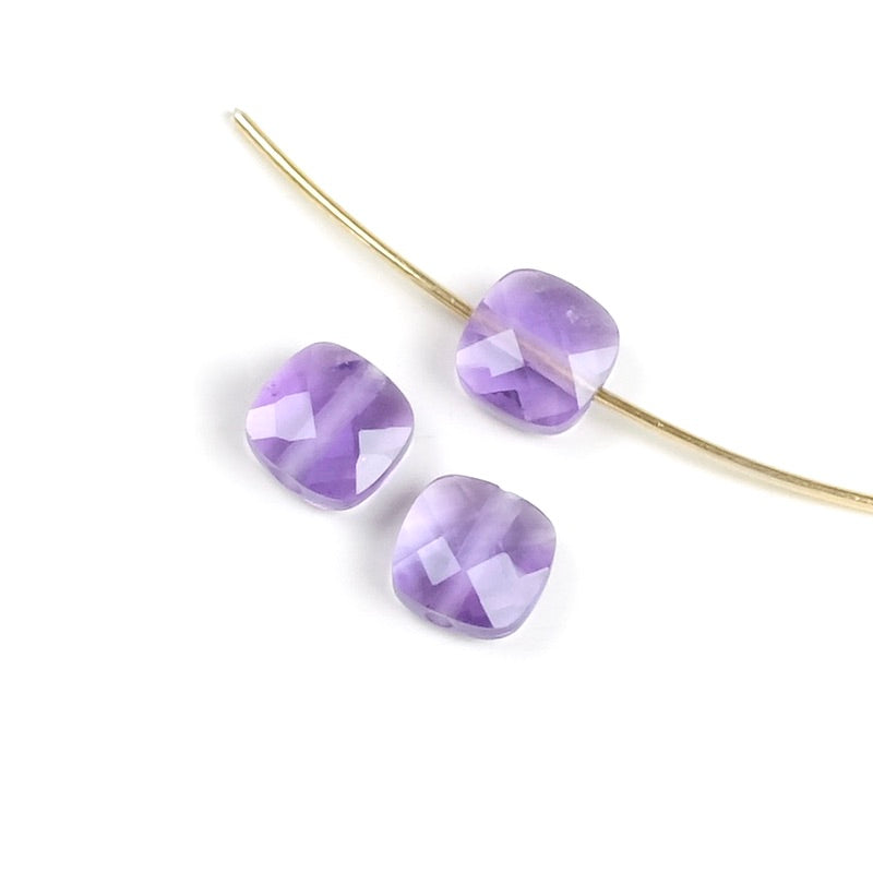 Cushion cut beads 6mm