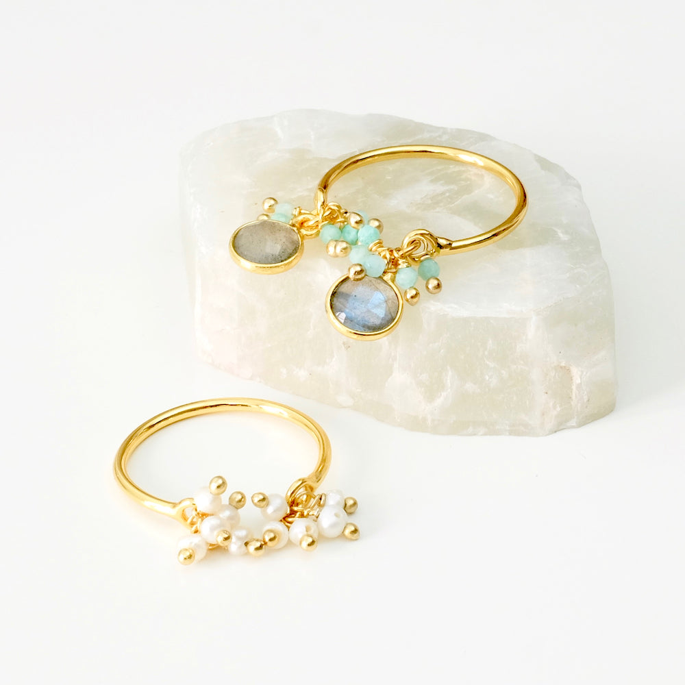 Natural stone rings