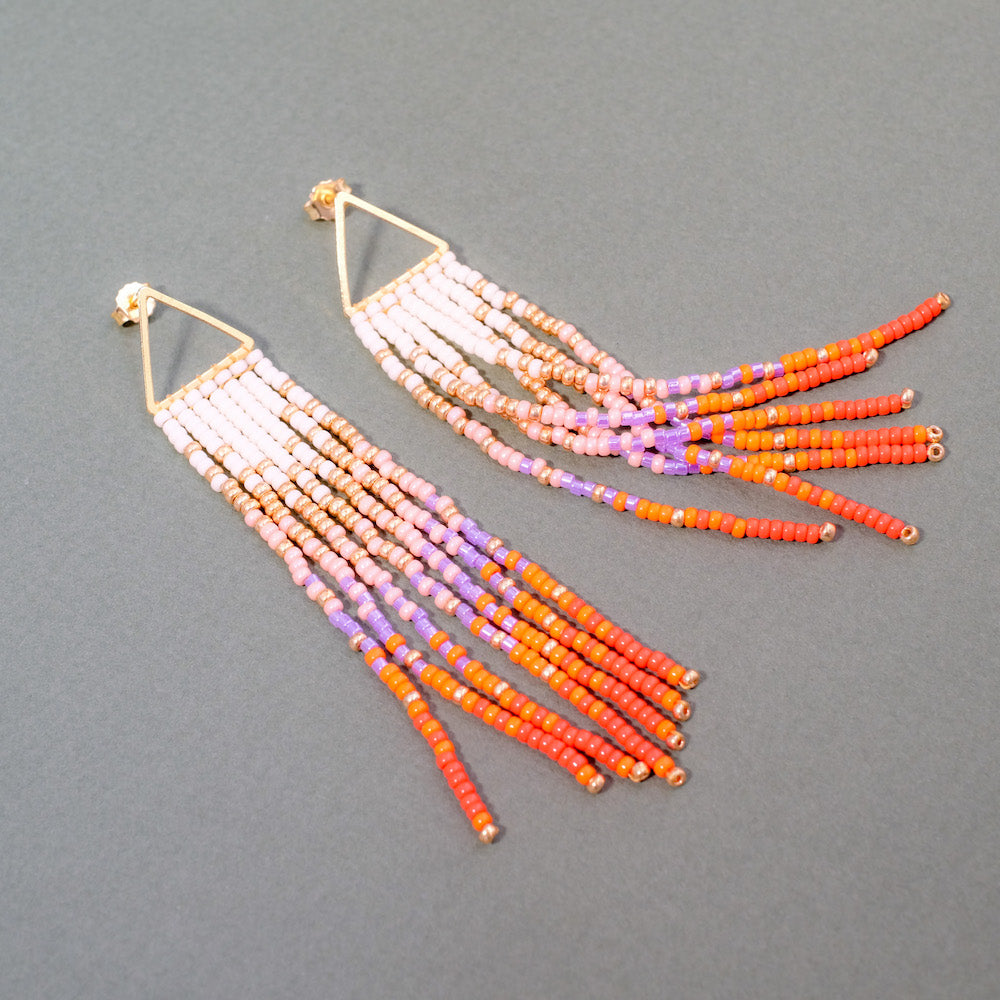 Miyuki bead fringe earrings
