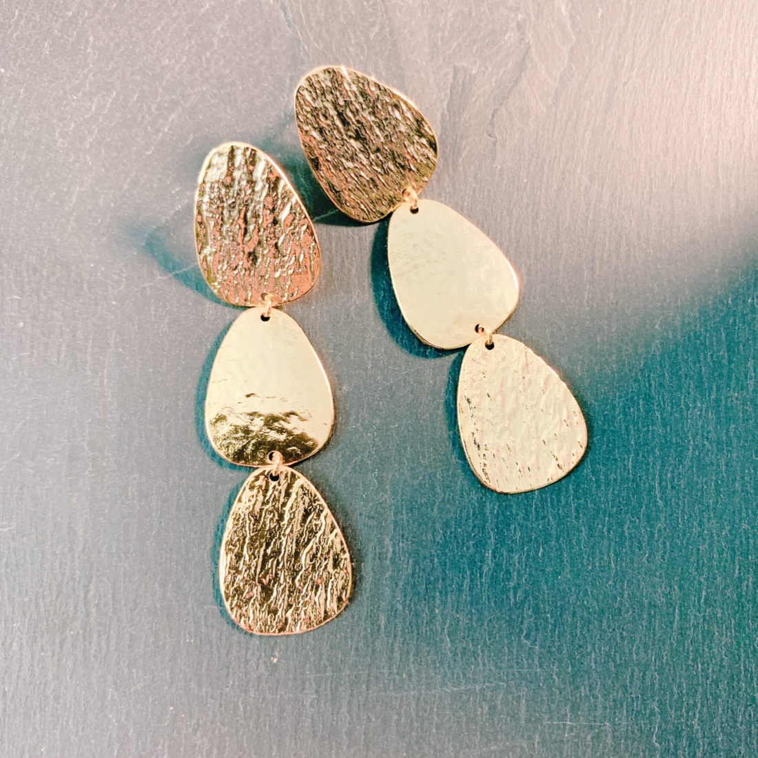 Textured pebble earrings