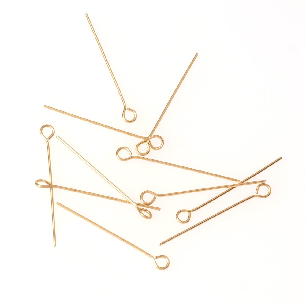 10 gold-plated 18K stainless steel 304 eye pins