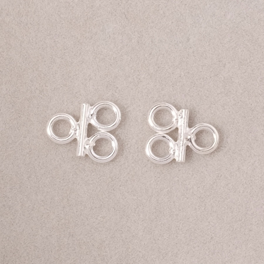 2 Chandelier Connectors with 2 Rings in 925 Sterling Silver