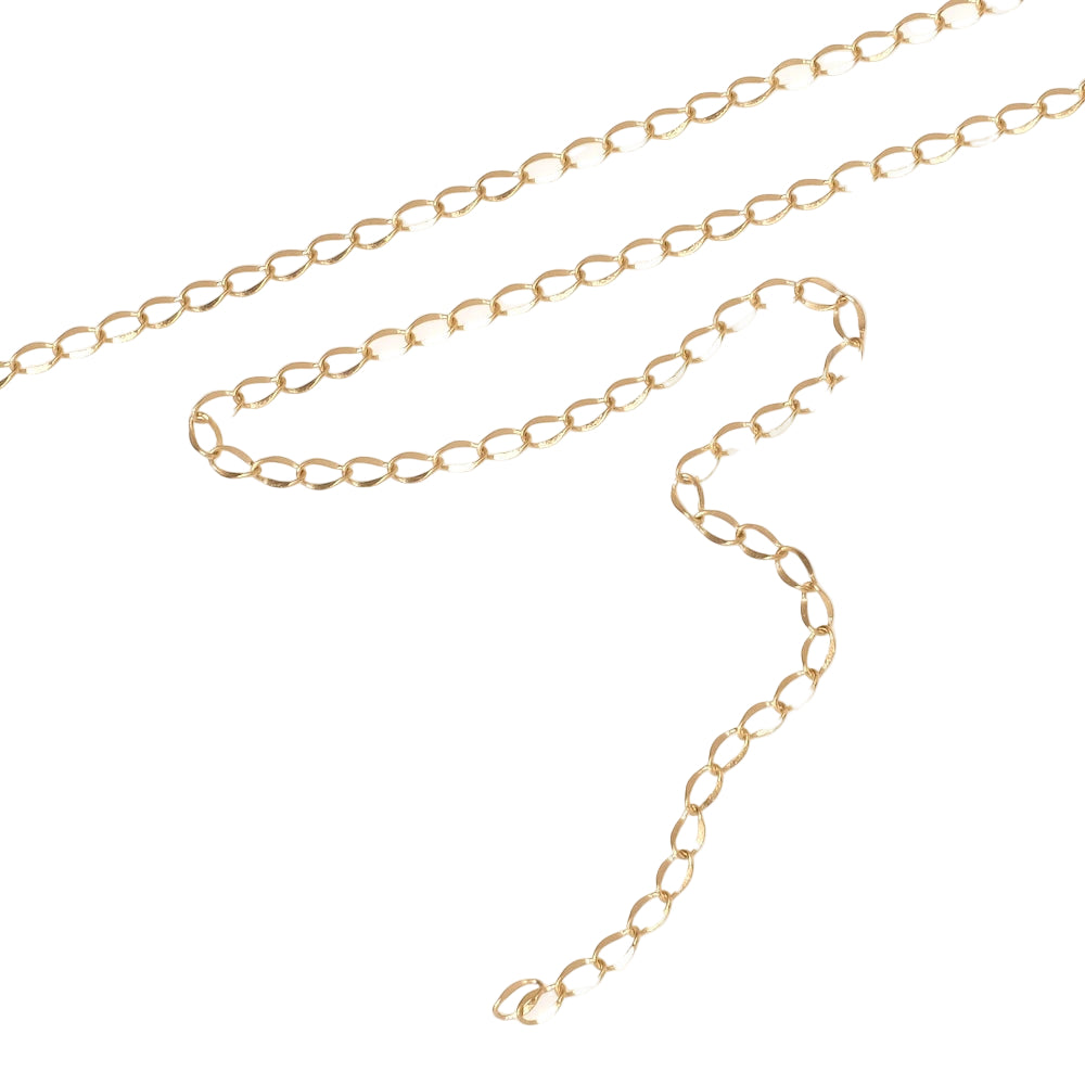 50cm twisted oval link chain in gold-plated 304 stainless steel