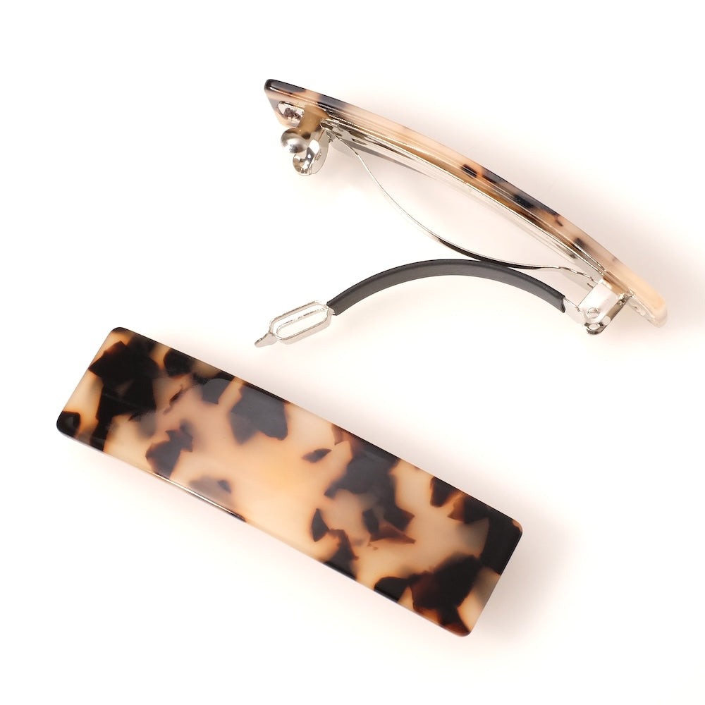 Beige and brown acetate hair clip