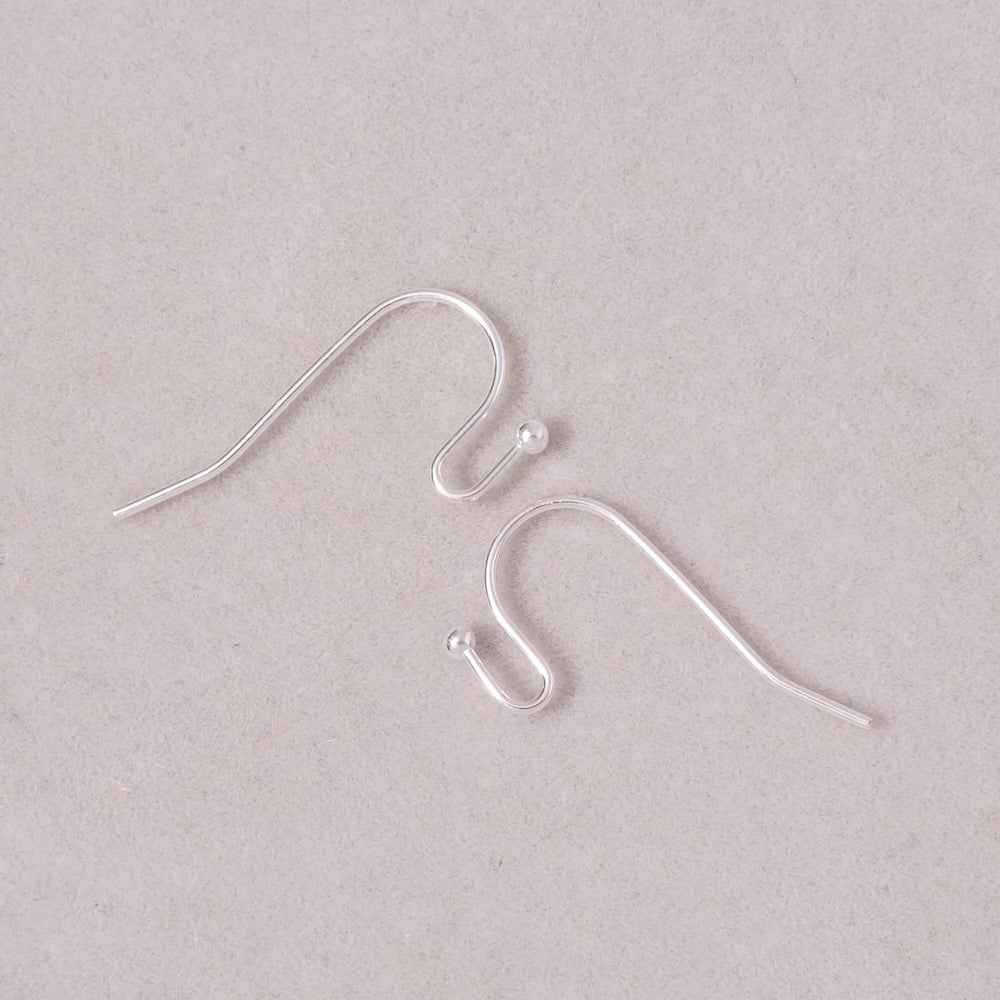 Premium 925 silver-plated brass hook earrings, pair