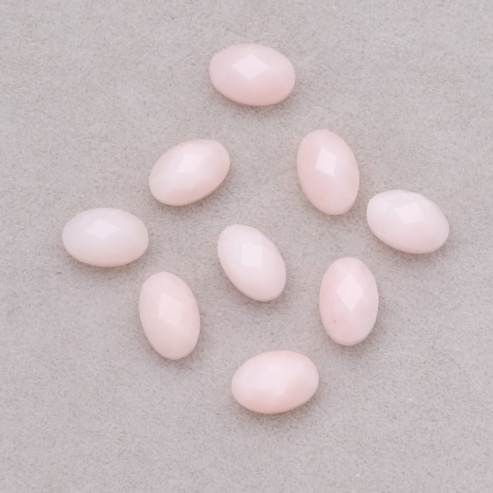 Natural Stone Cabochon Oval Faceted 6 x 4mm Pink Opal