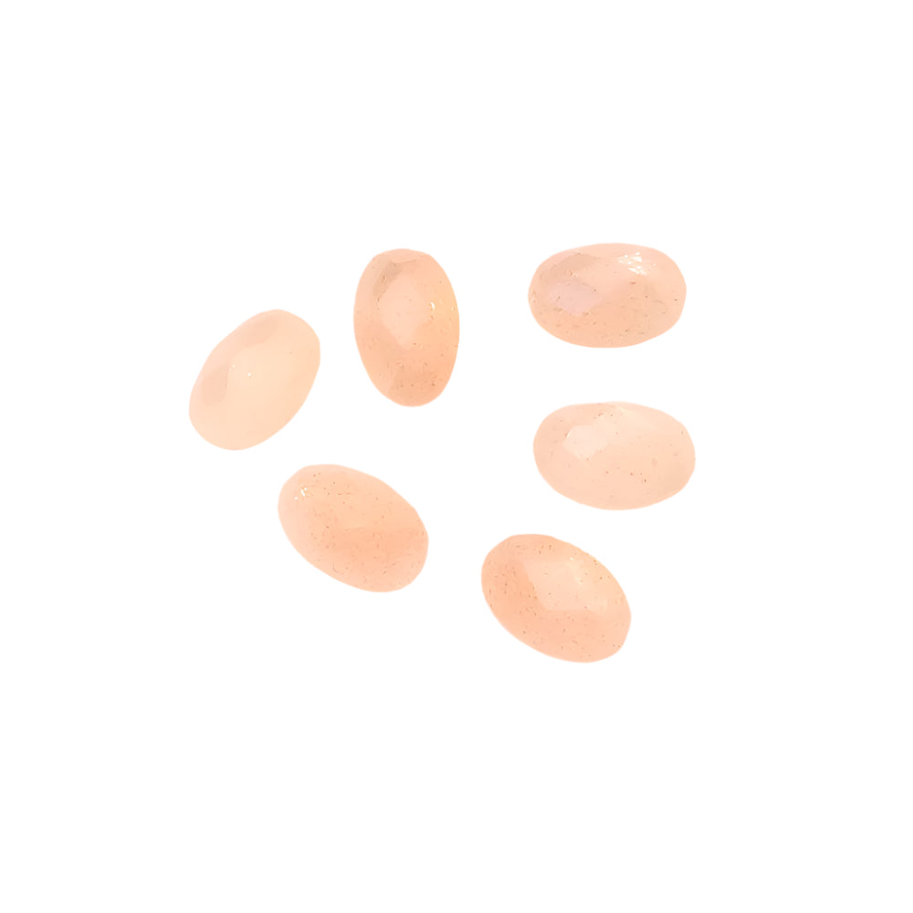 Natural stone Cabochon Oval faceted 6 x 4mm Moonstone Feldspar