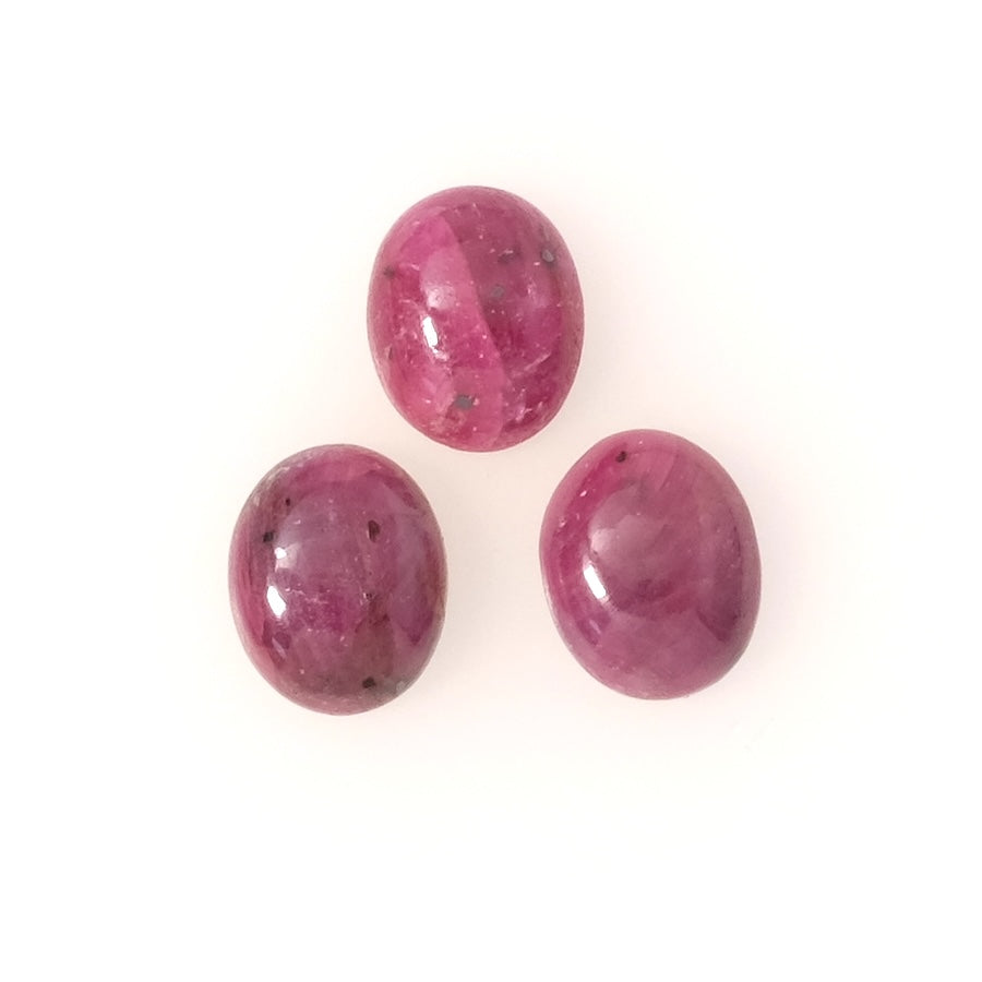 Oval 8 x 10mm Natural Stone Cabochon - Ruby