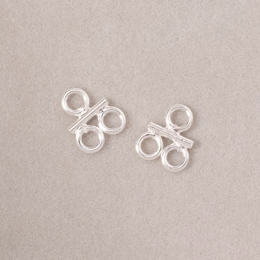 2 Chandelier Connectors with 2 Rings in 925 Sterling Silver