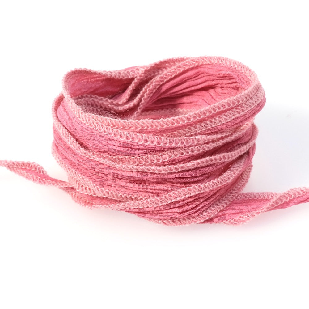 Hand-dyed silk ribbon Old pink sewing powder pink