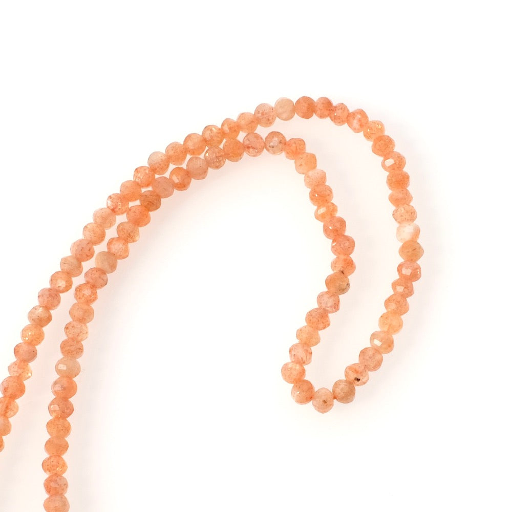 Strand of natural faceted beads 3,7mm Moonstone Feldspar