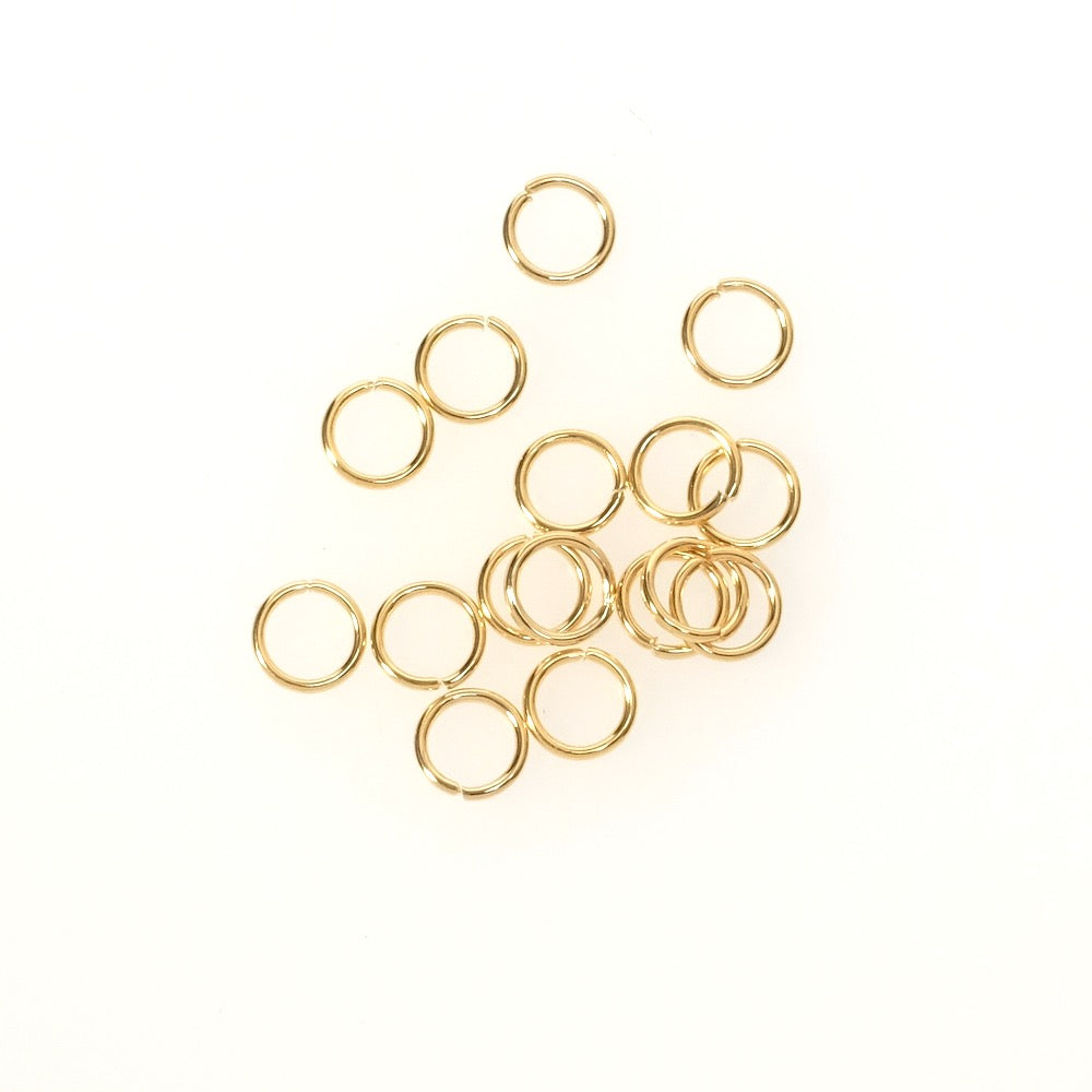 10 gold-plated 6mm rings in 304 stainless steel