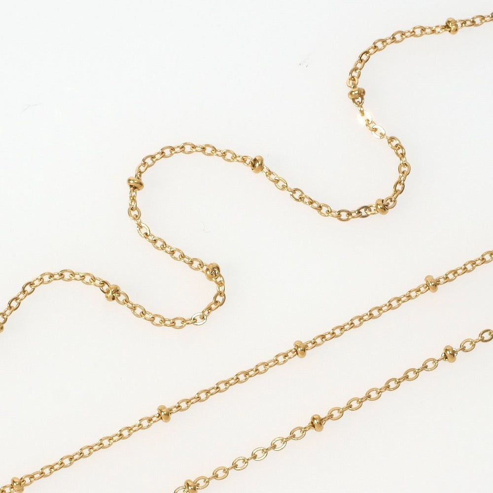 1 meter of gold-plated 304 stainless steel ball chain