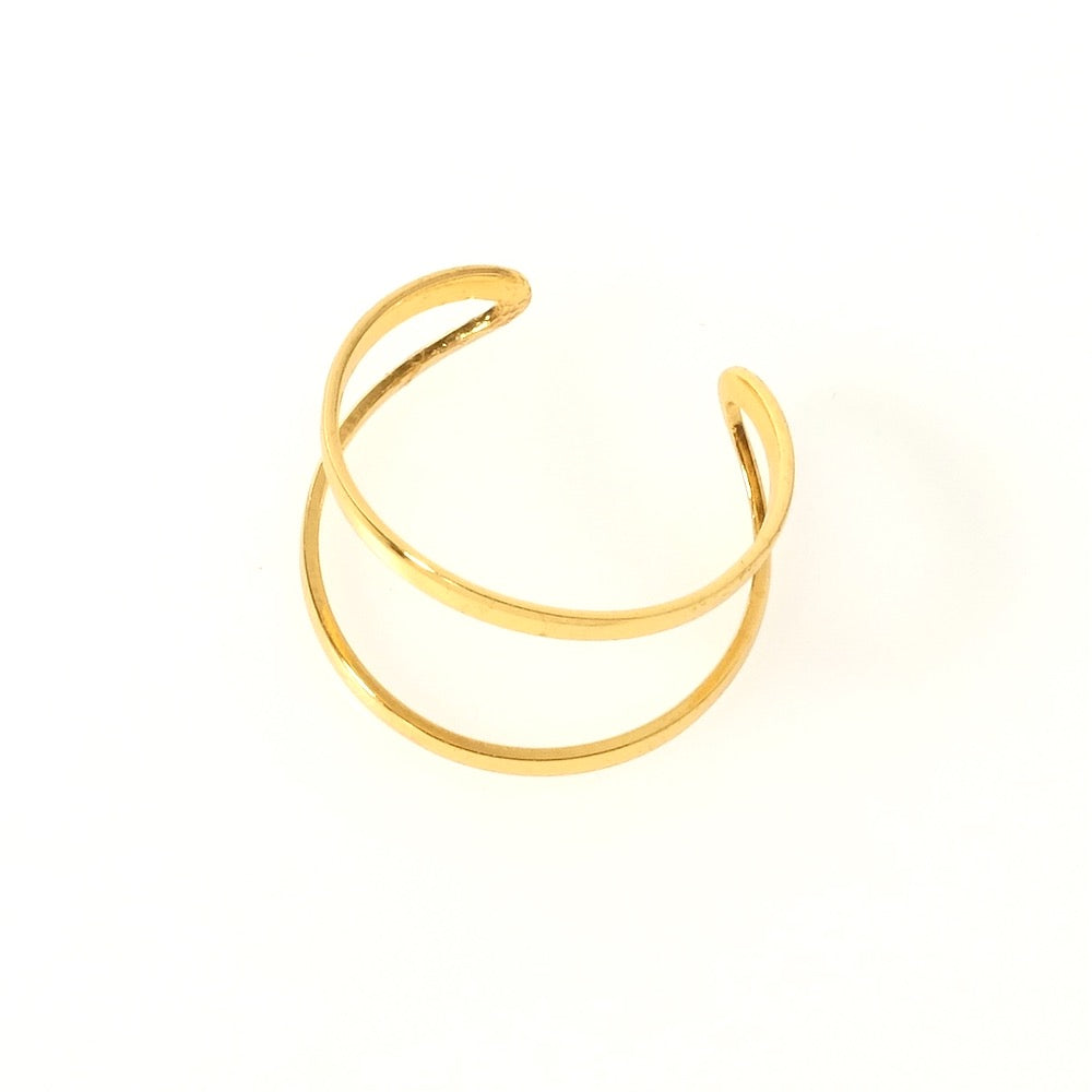 Adjustable double ring, 16K Gold Plated, 3 microns