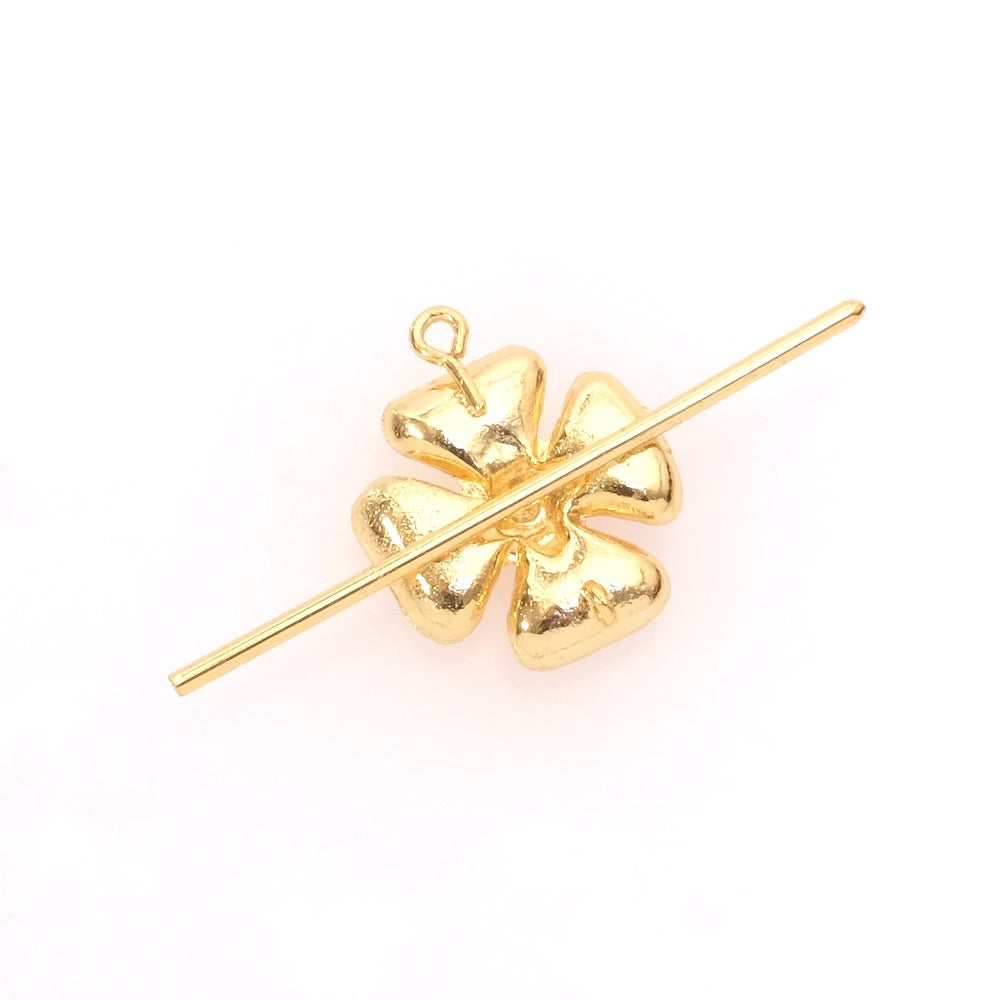 Premium Graphic Flower Pendant in 24K Gold Plated Brass