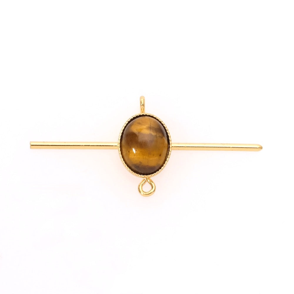 Premium Graphic Pendant for 8x10mm Cabochon in 24K Gold Plated Brass