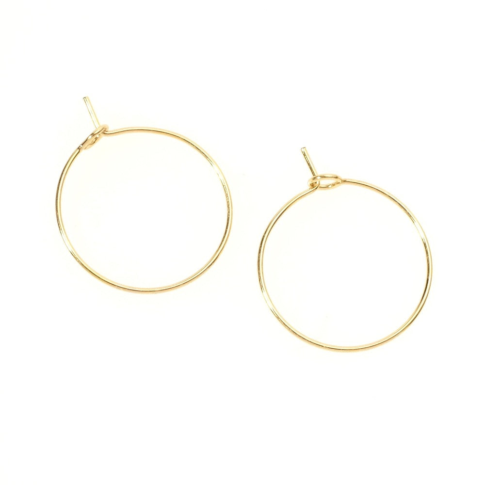 4 x 20mm hoop earrings in 18K gold-plated 316 stainless steel