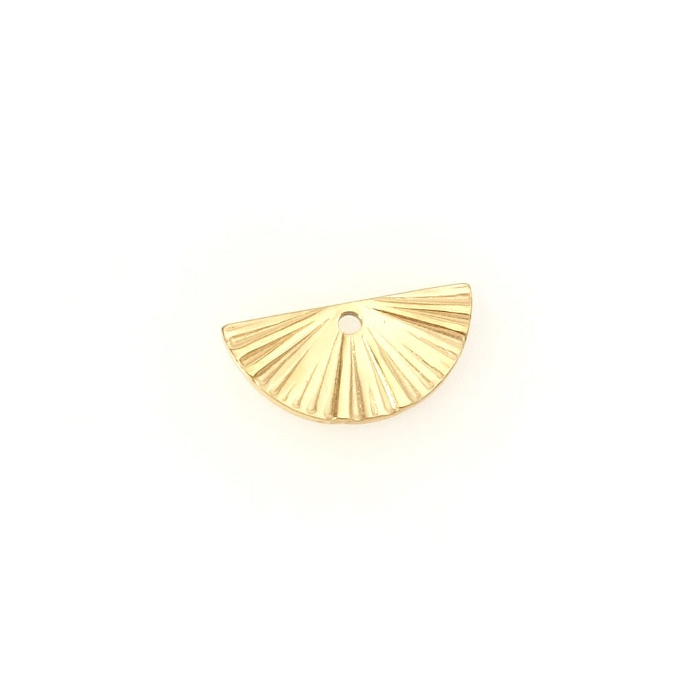 Small 24K Gold Plated 304 Stainless Steel Half Circle Fan Pendant