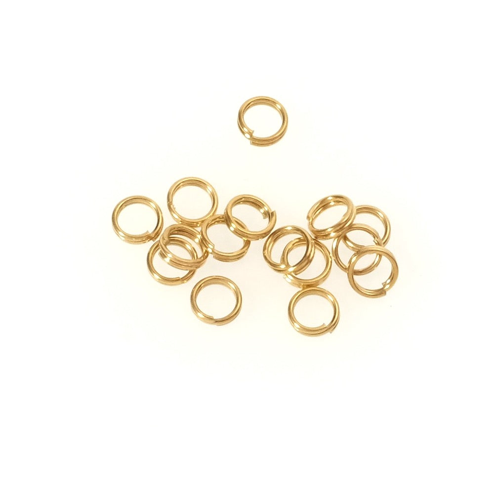 10 gold-plated 4mm double rings in 304 stainless steel