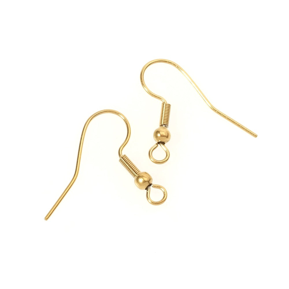 4 gold-plated 304 stainless steel hook earrings