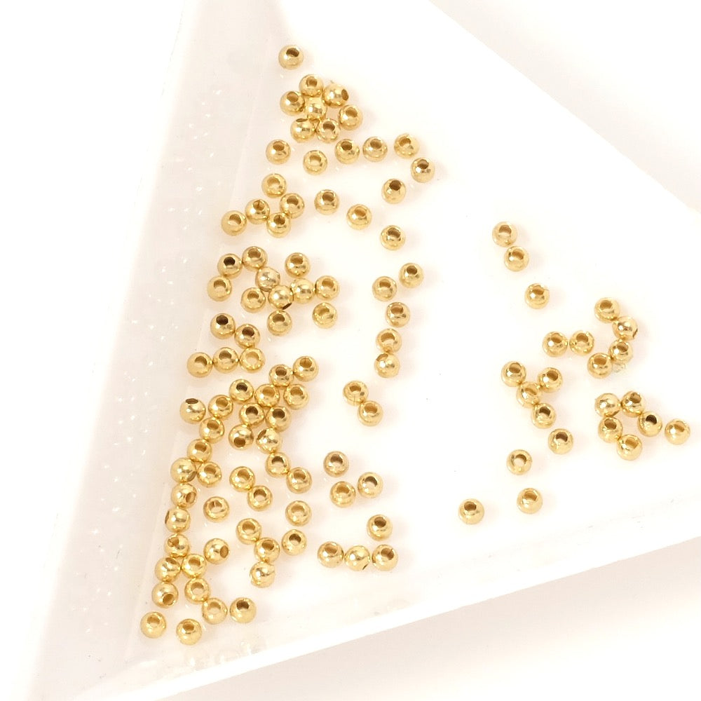 20 round 2mm beads in gold-plated 304 stainless steel