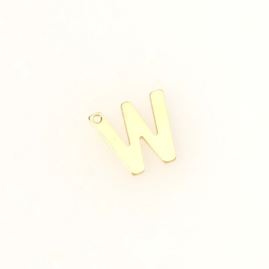 Letter W pendant in 18K gilded 304 stainless steel
