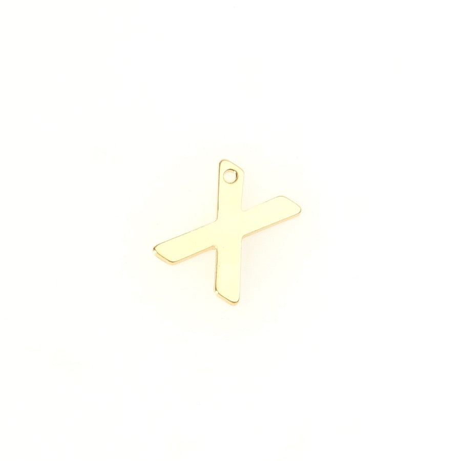 Letter X pendant in 18K gold-plated 304 stainless steel
