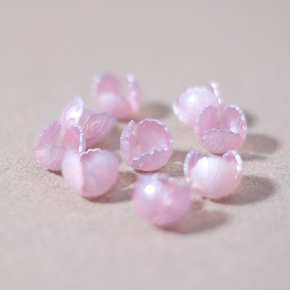2 Pearly pastel acrylic flower bud cups