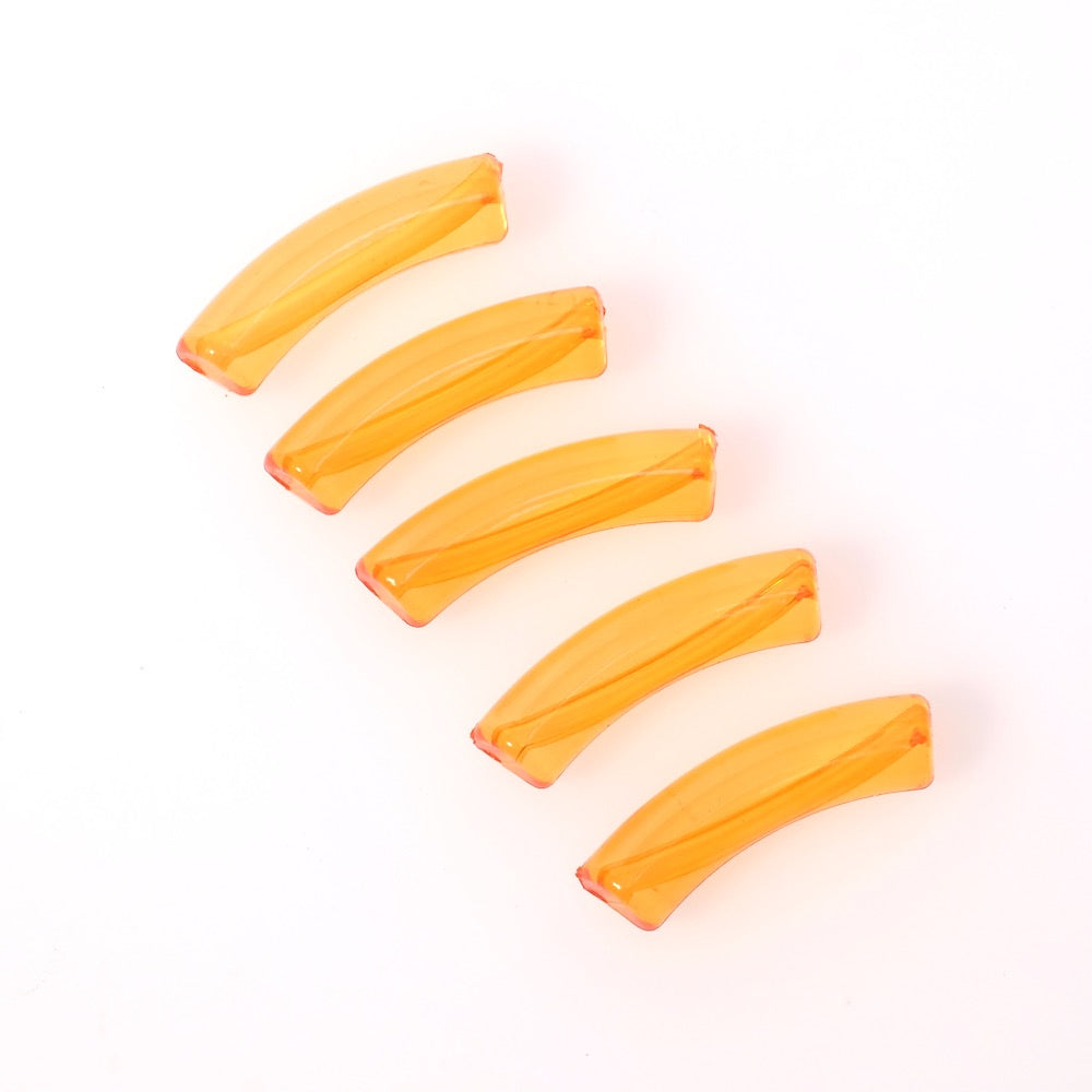 8mm diameter curved acrylic tube bead Orange transparent