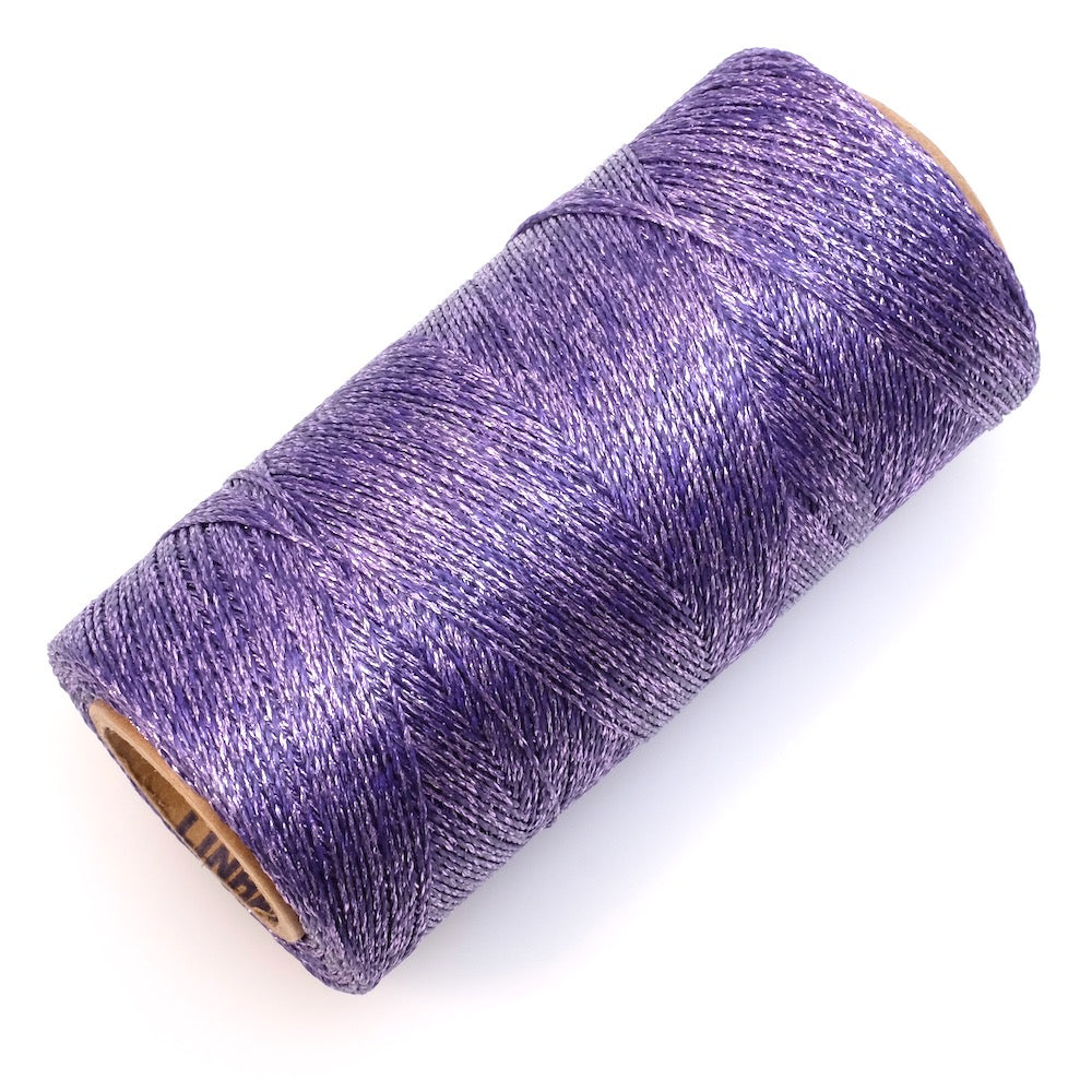 Linhasita 0.5mm Waxed Thread Spool for Micro Macramé - Metallic Purple