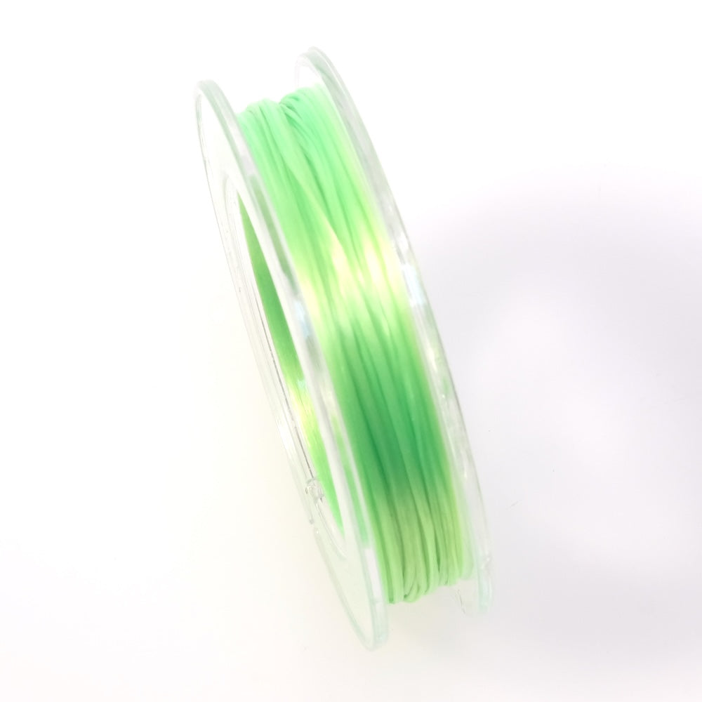 Spool of 10 meters of flat elastic thread 0.6mm Fluorescent Green
