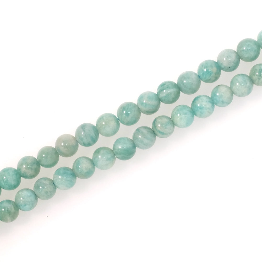 Strand of natural round 6mm beads in Amazonite